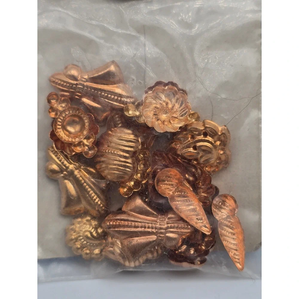 Vintage Tandy‎ Leather Crafts Mini Metal Charms Copper Tone DIY Celestial Boho